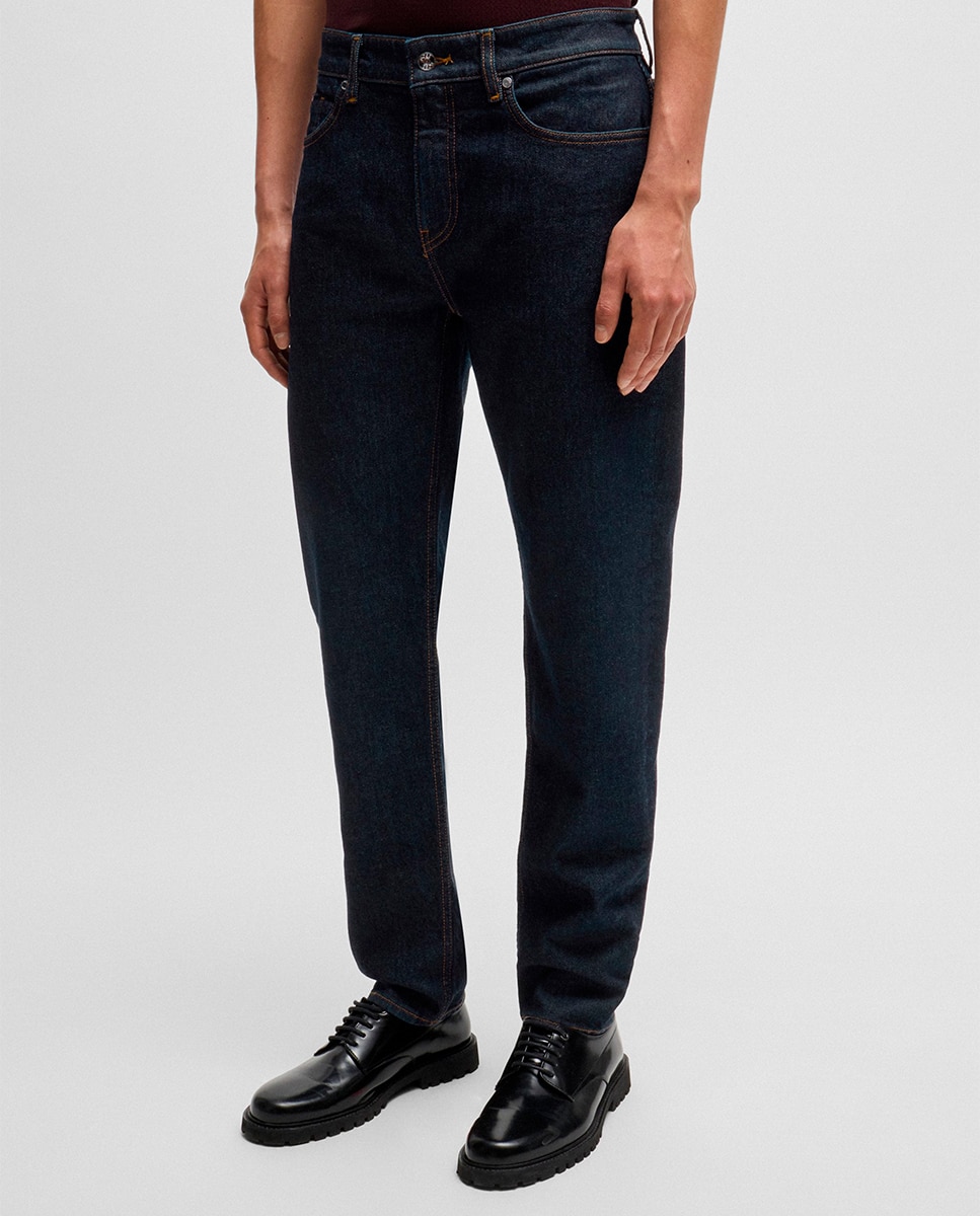 Jeans Maine Straight Fit em Cómodo Tecido de Ganga Elástica Azul-marinho-2