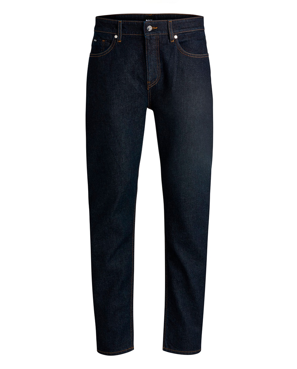 Jeans Maine Straight Fit em Cómodo Tecido de Ganga Elástica Azul-marinho-5