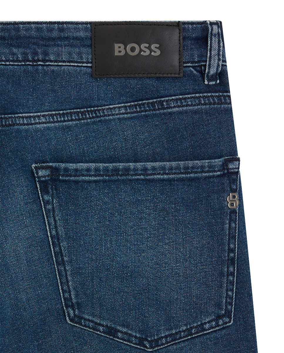 Jeans Maine Straight Fit em Cómodo Tecido de Ganga Elástica Azul-6