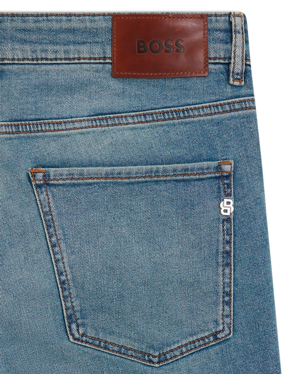 Jeans Delaware Slim Fit em Cómodo Tecido de Ganga Elástica Azul-6