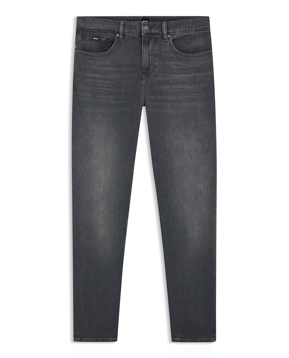 Jeggings Maine Straight Fit em Tecido de Ganga Elástica - Cinzento Cinzento-5