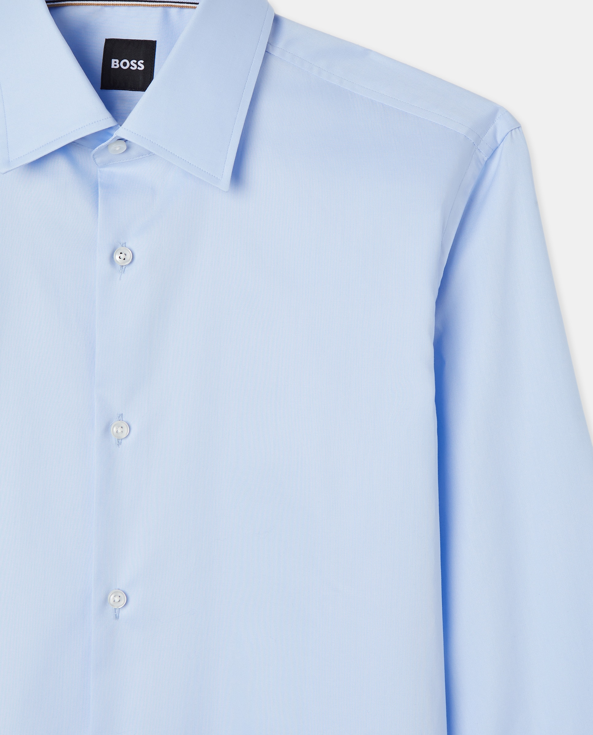 Camisa Slim Fit Fácil de Engomar e em Popelina de Algodão Azul-celeste-2