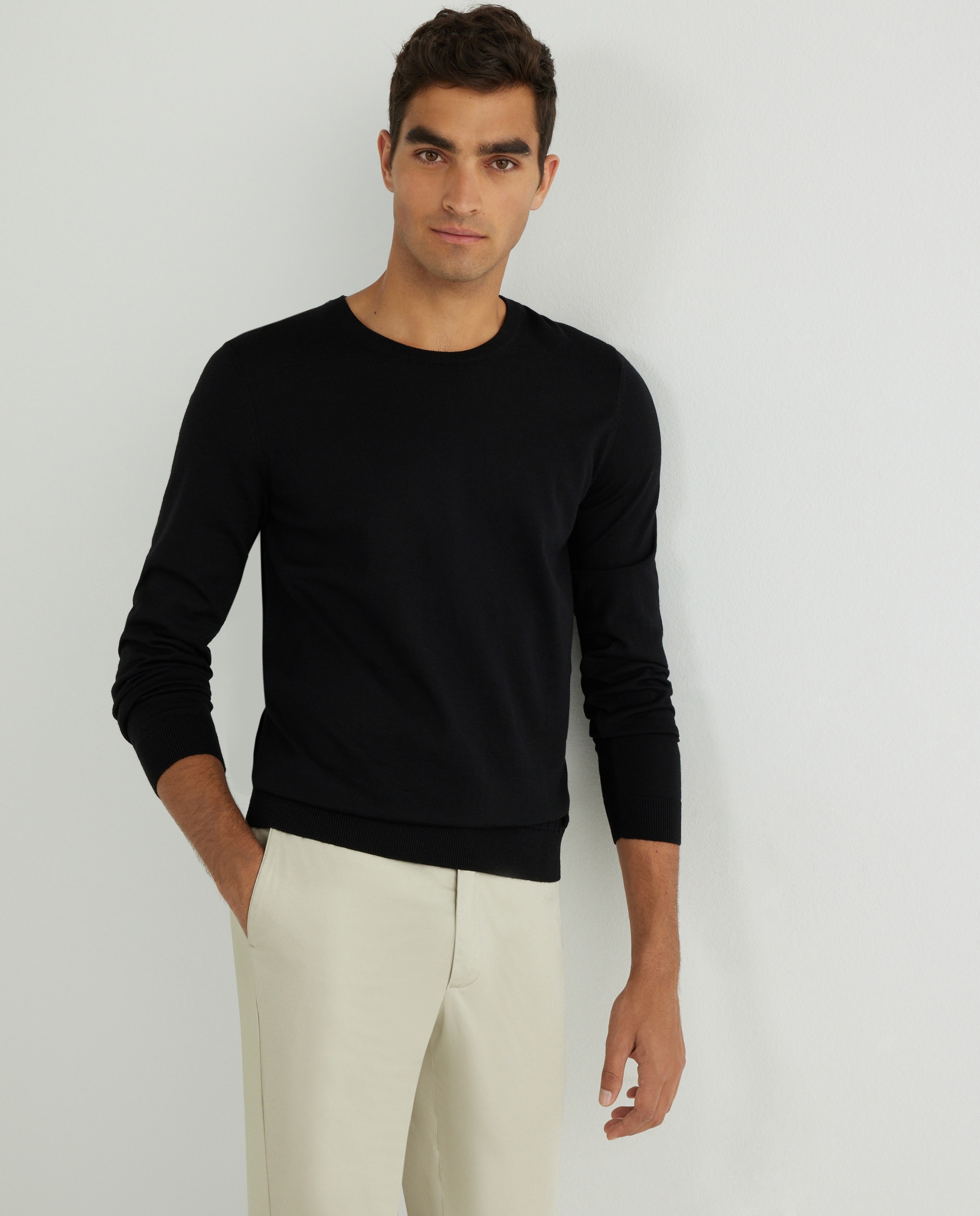 Imagem 0 de Camisola de Malha Slim Fit de Lã Virgem