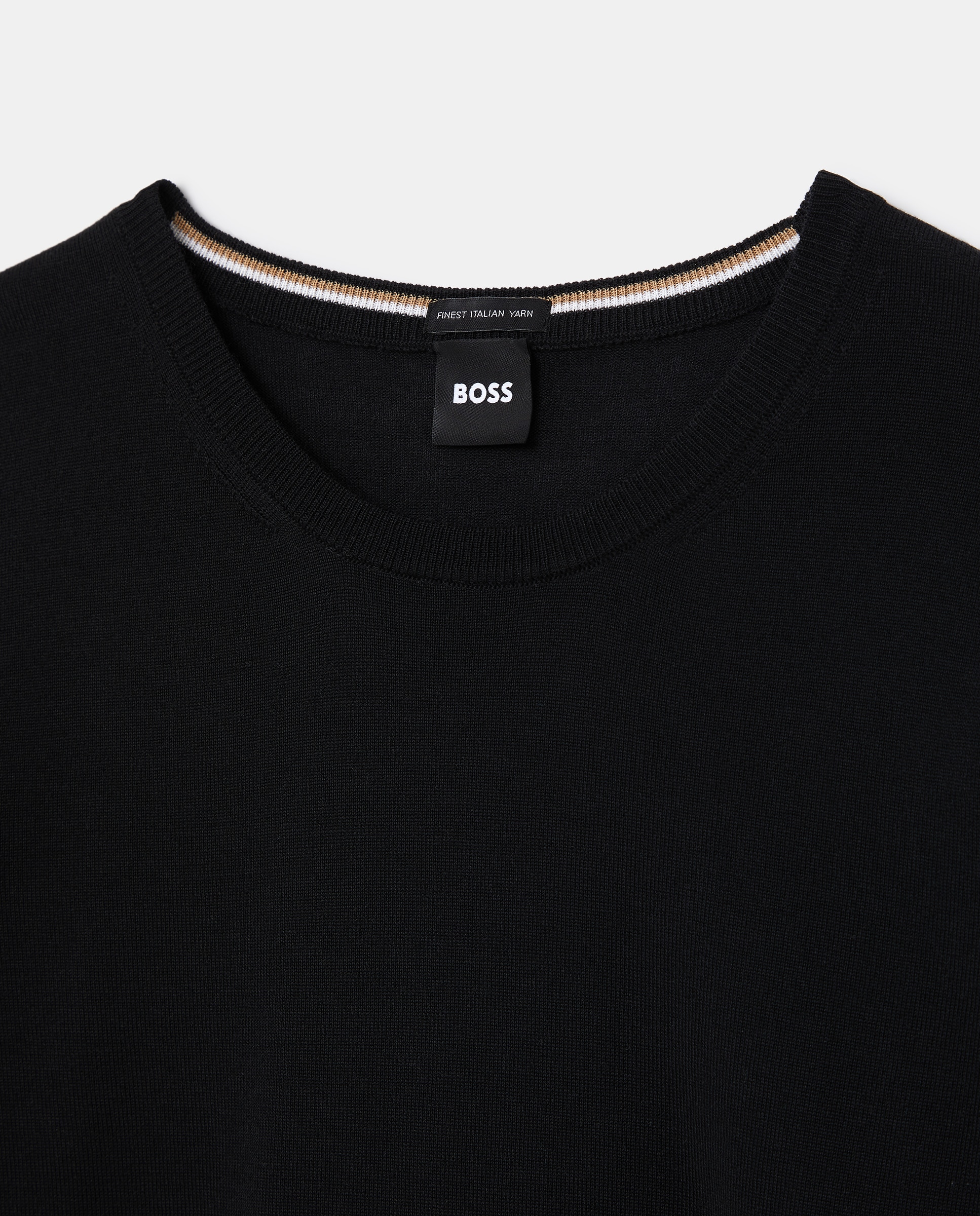 Camisola de Malha Slim Fit de Lã Virgem Preto-5