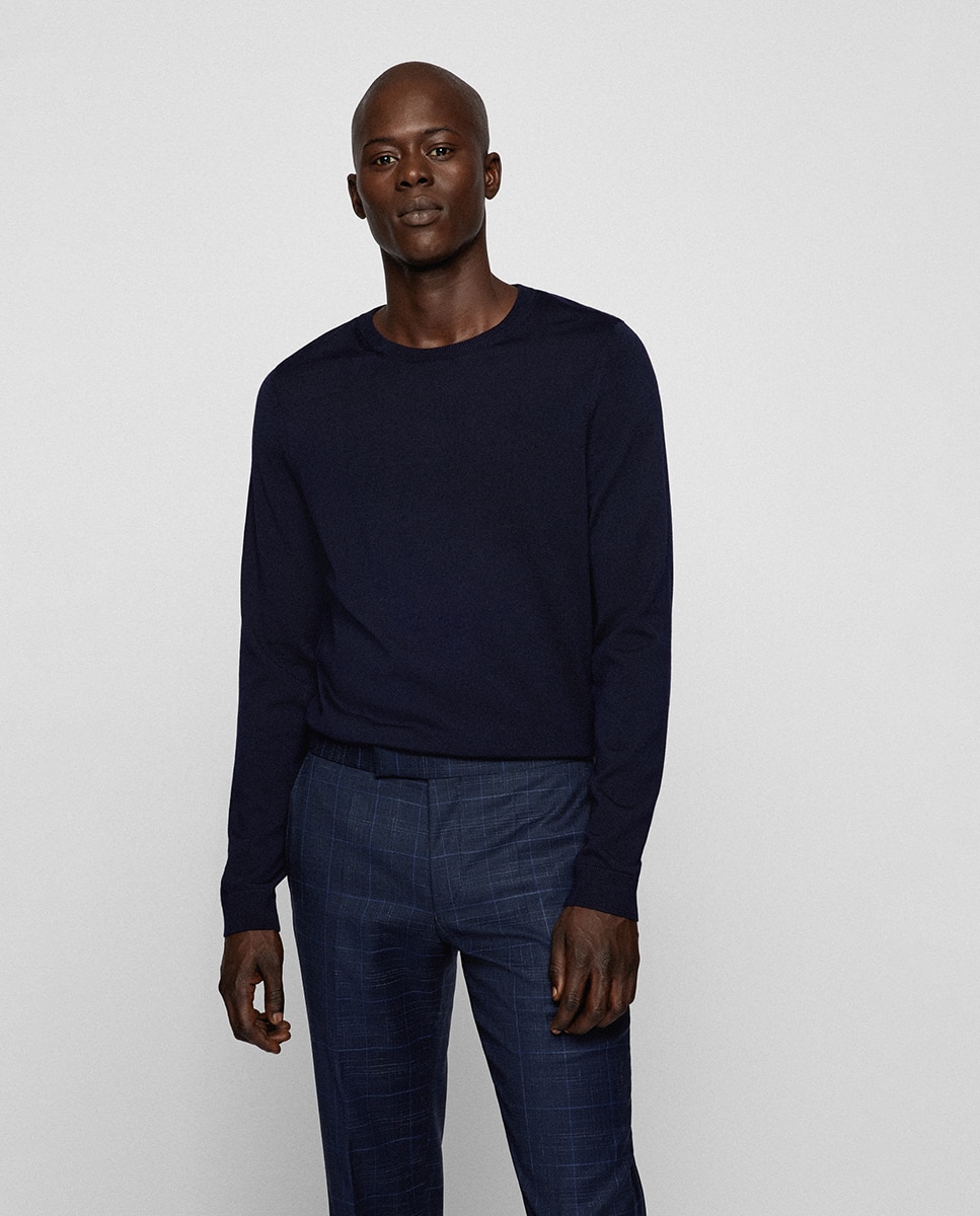 Imagem 0 de Camisola de Malha Slim Fit de Lã Virgem