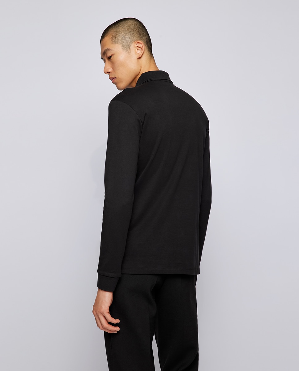 Polo de Algodão Orgânico com Logótipo Bordado Preto-2