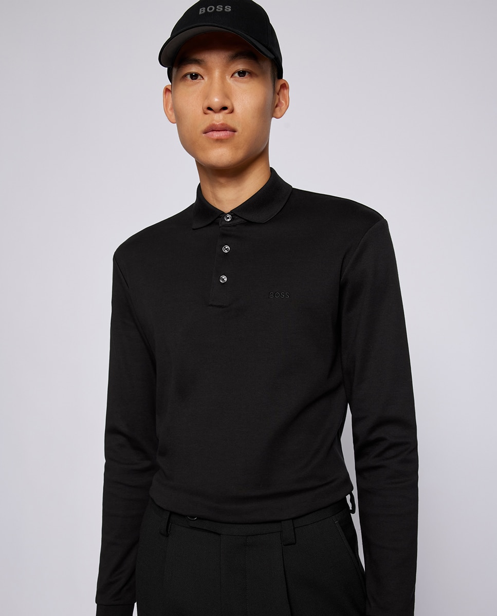 Polo de Algodão Orgânico com Logótipo Bordado Preto-3