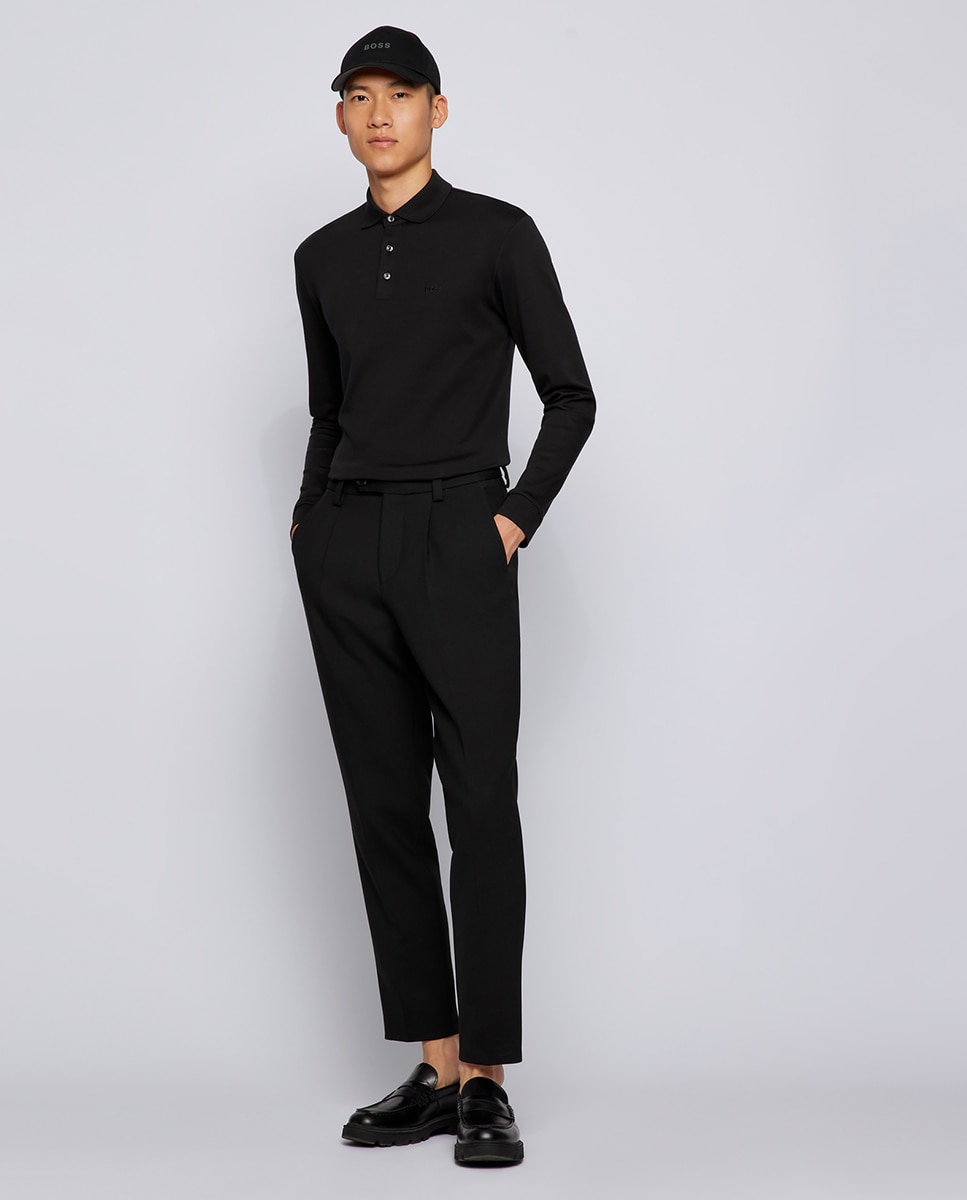 Polo de Algodão Orgânico com Logótipo Bordado Preto-4