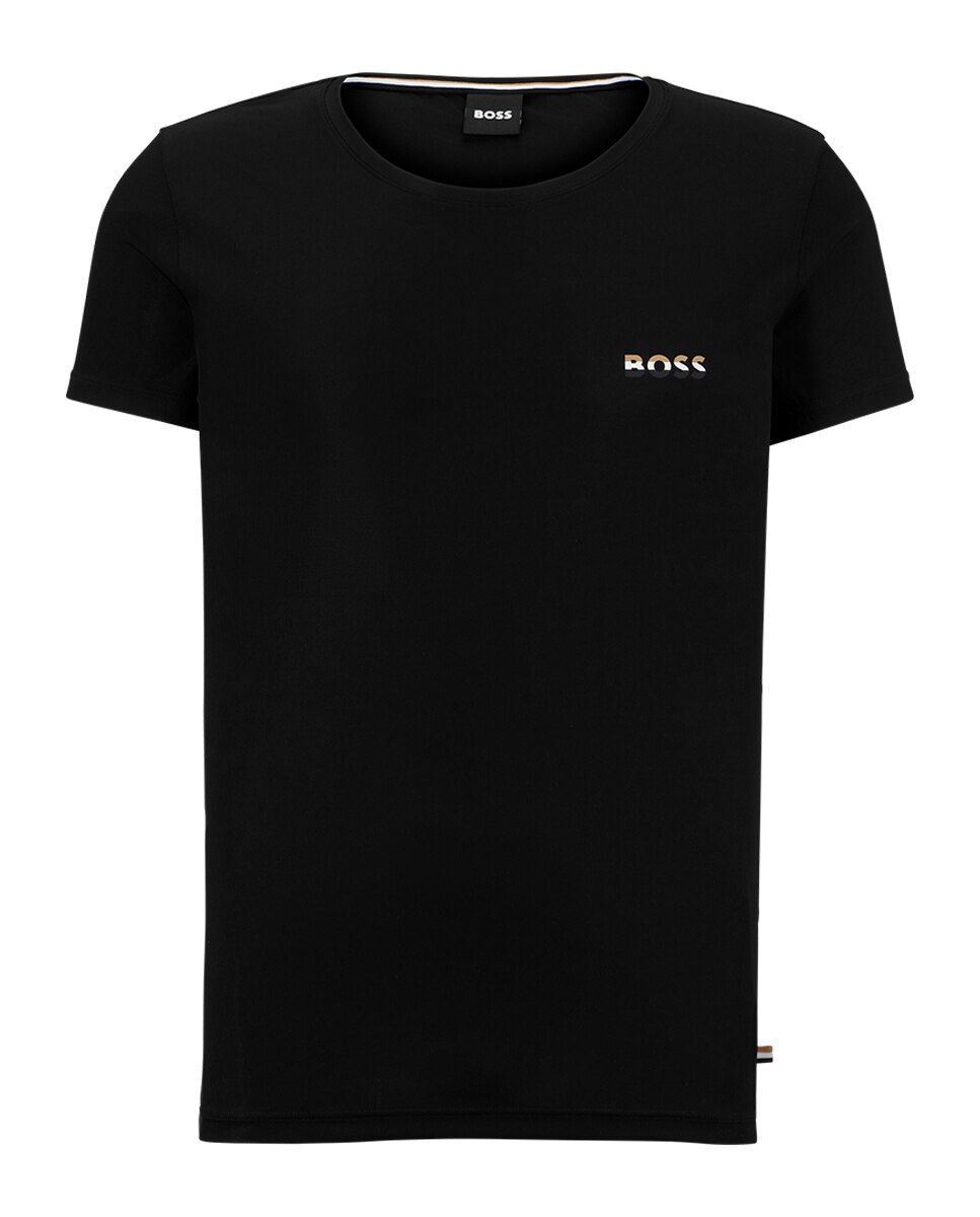Camiseta de hombre interior slim fit de tejido elástico con logo - Boss - Negro Negro-4