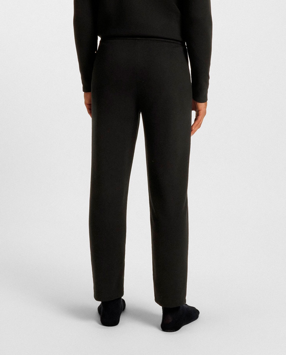 Calças de Pijama de Algodão com Logótipo Bordado Preto-3