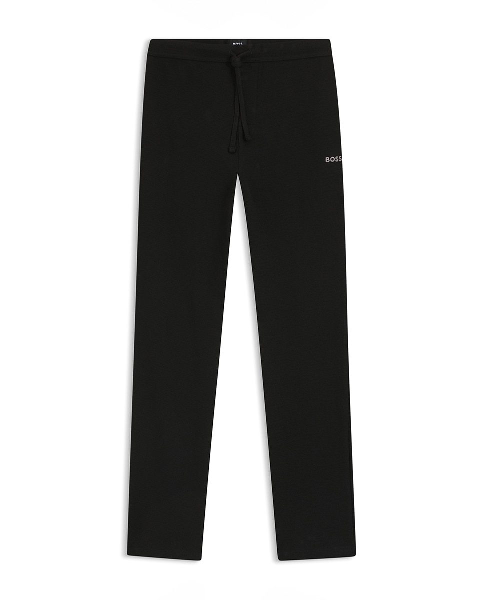 Calças de Pijama de Algodão com Logótipo Bordado Preto-5