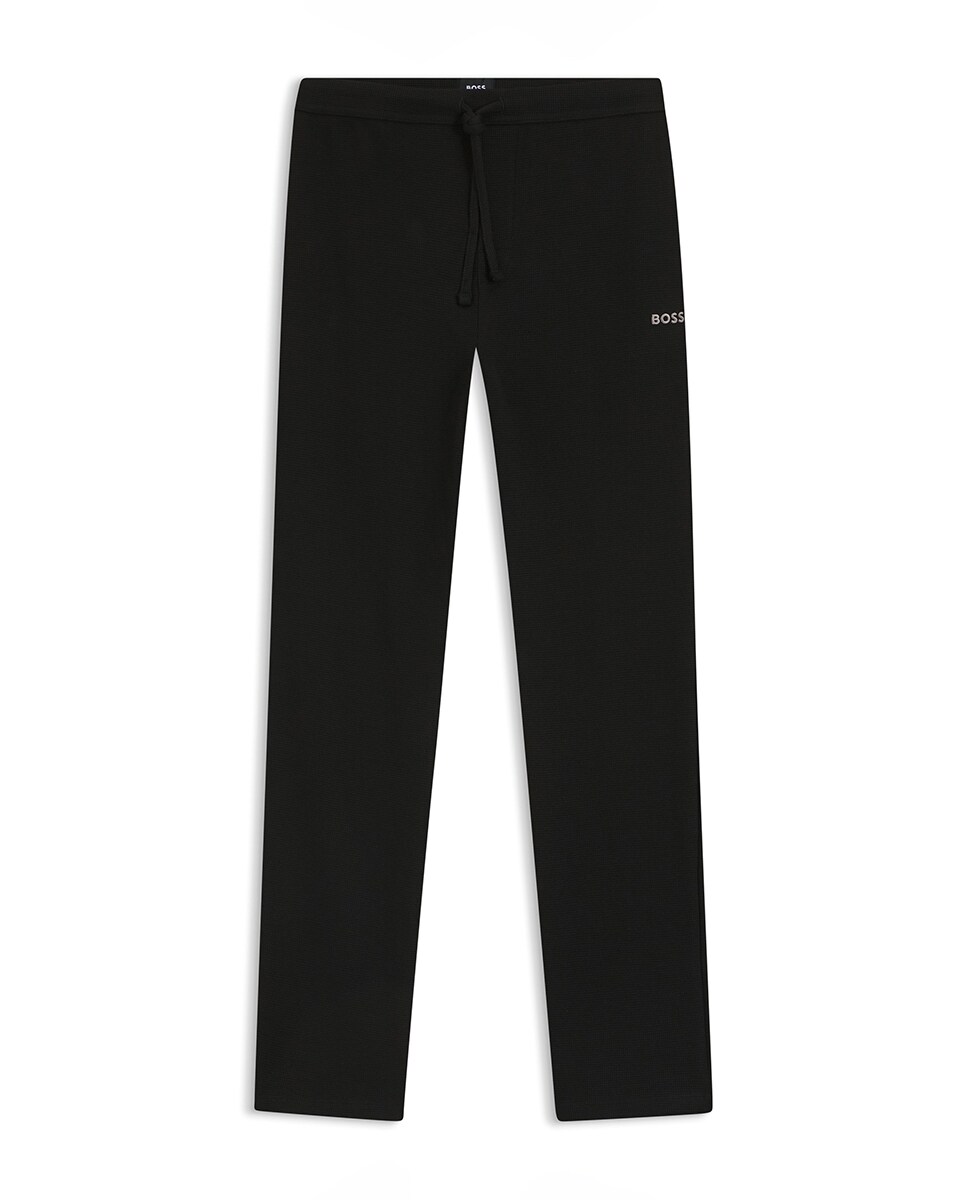 Calças de Pijama de Algodão com Logótipo Bordado Preto-5