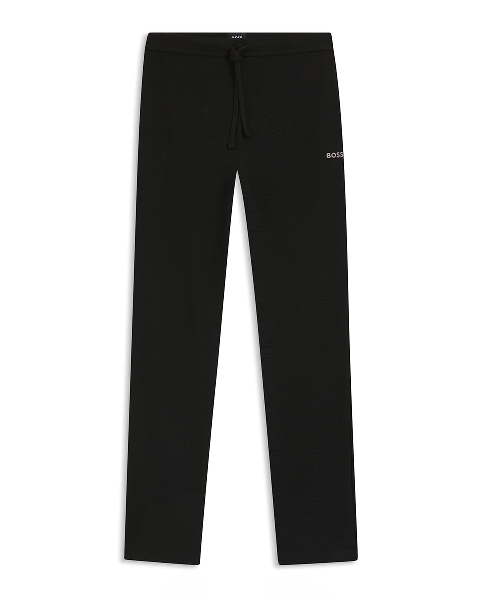 Calças de Pijama de Algodão com Logótipo Bordado Preto-6