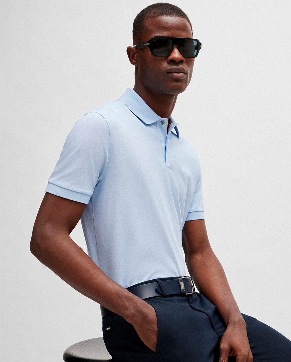 Calças Slim Fit de Algodão Elástico Azul-marinho-4