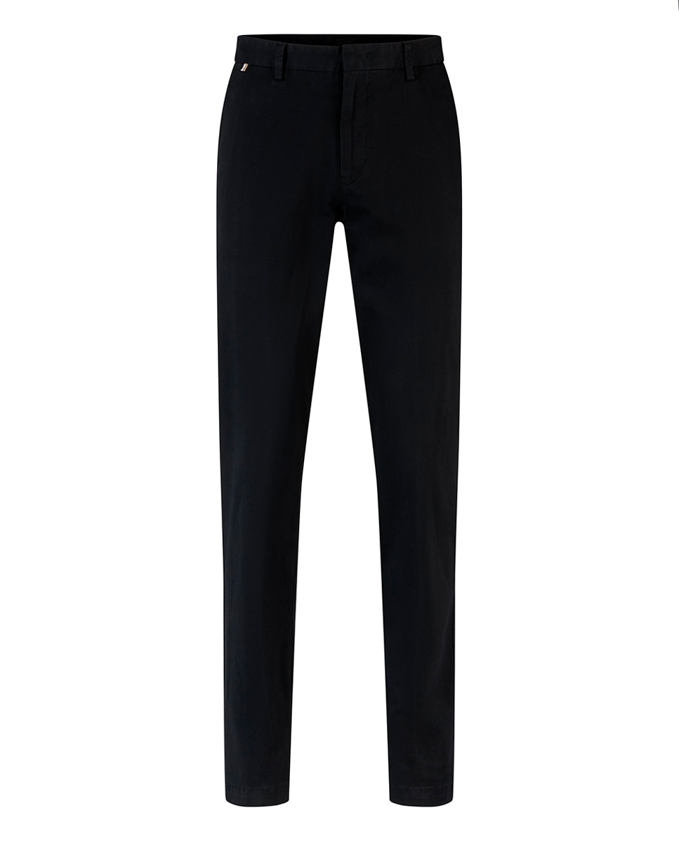 Calças Chino Slim Fit em Tecido de Gabardine Preto-5