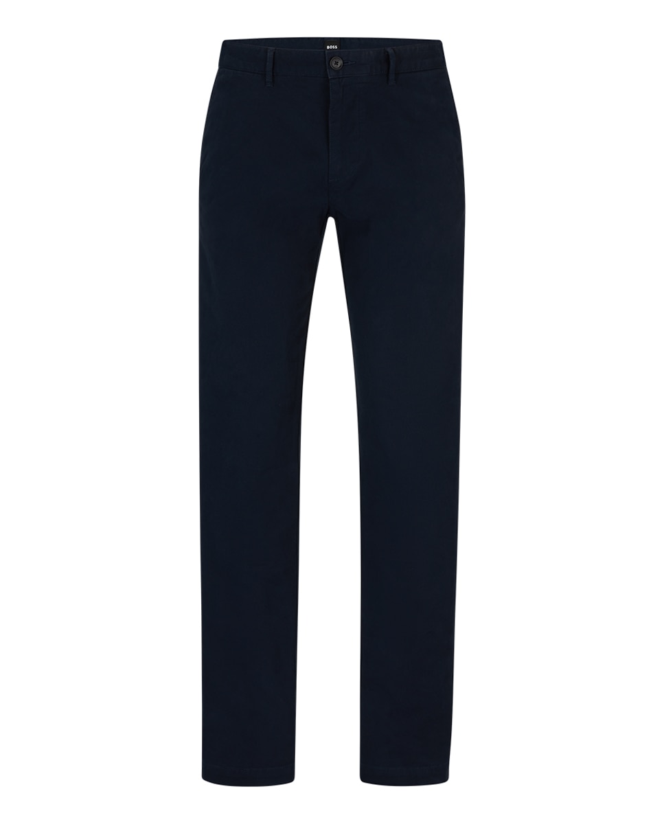 Calças Chino Slim Fit de Algodão Cómodo Azul-marinho-5