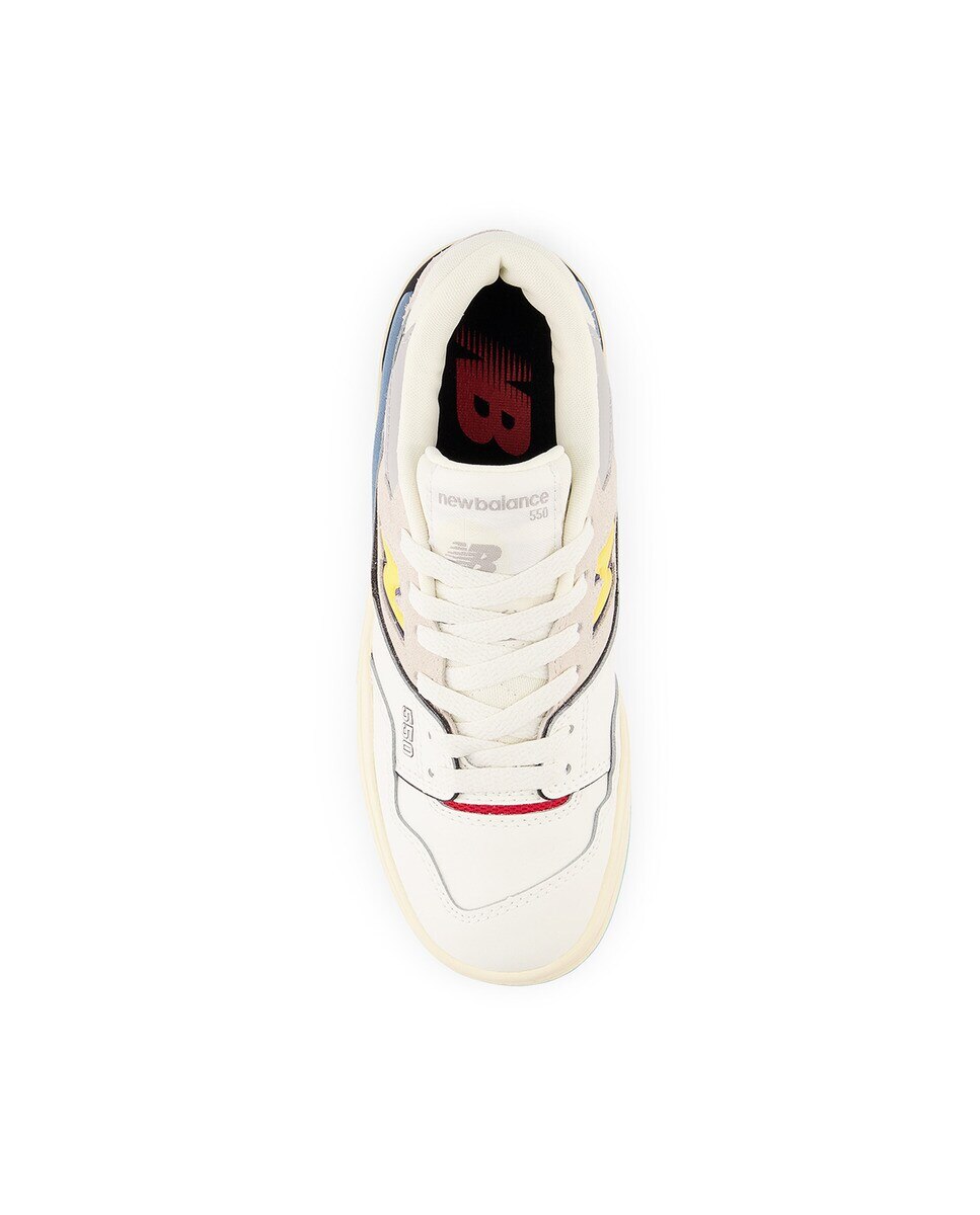 Sapatilhas Casual de Criança Retro Basket 550v1 Branco/Amarelo-3