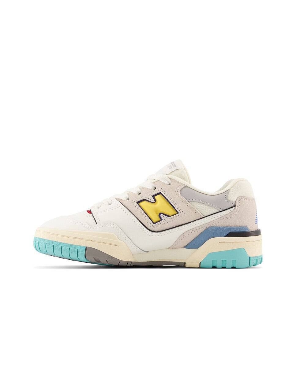 Sapatilhas Casual de Criança Retro Basket 550v1 Branco/Amarelo-4