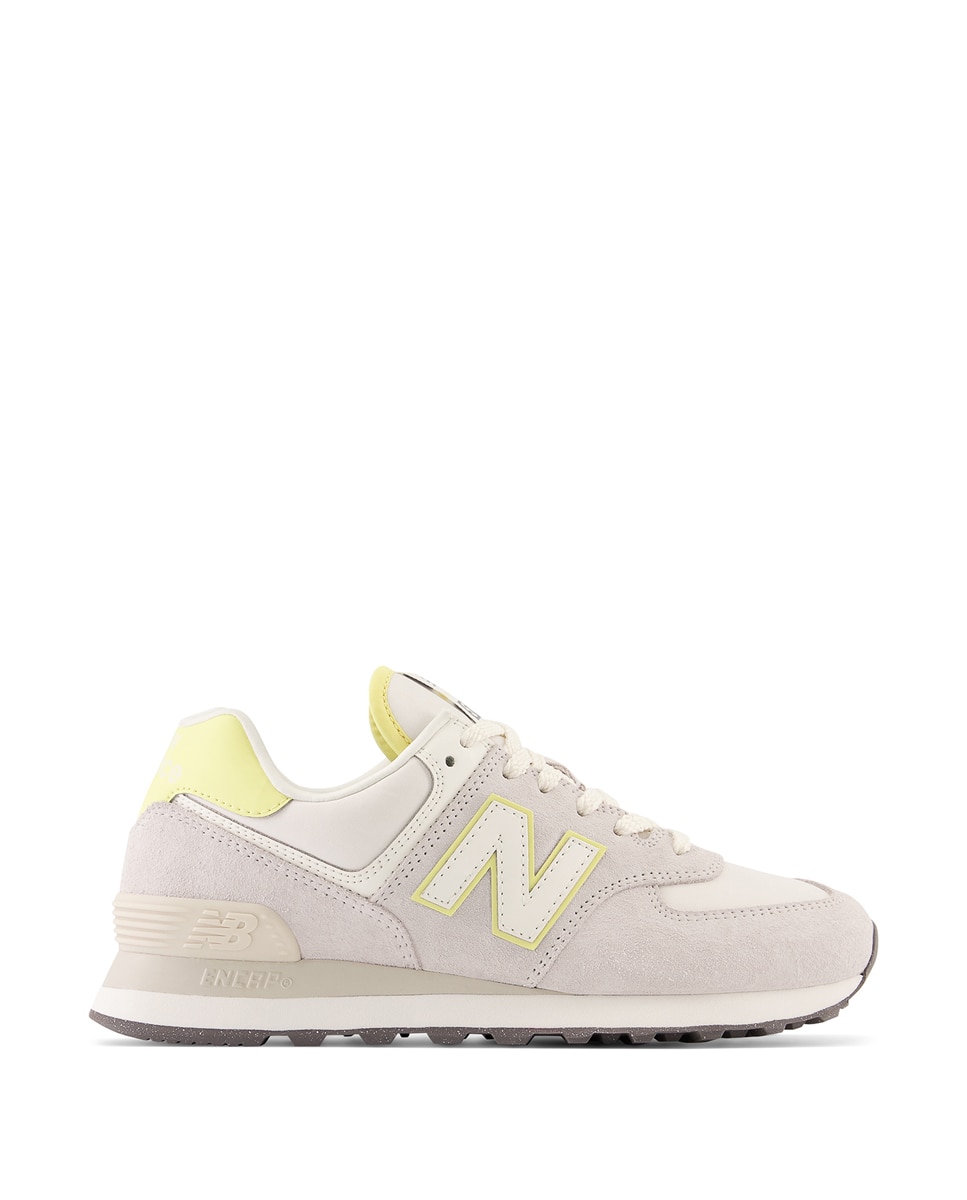 Sapatilhas casual de mulher 574 New Balance Cinzento / Amarelo-1
