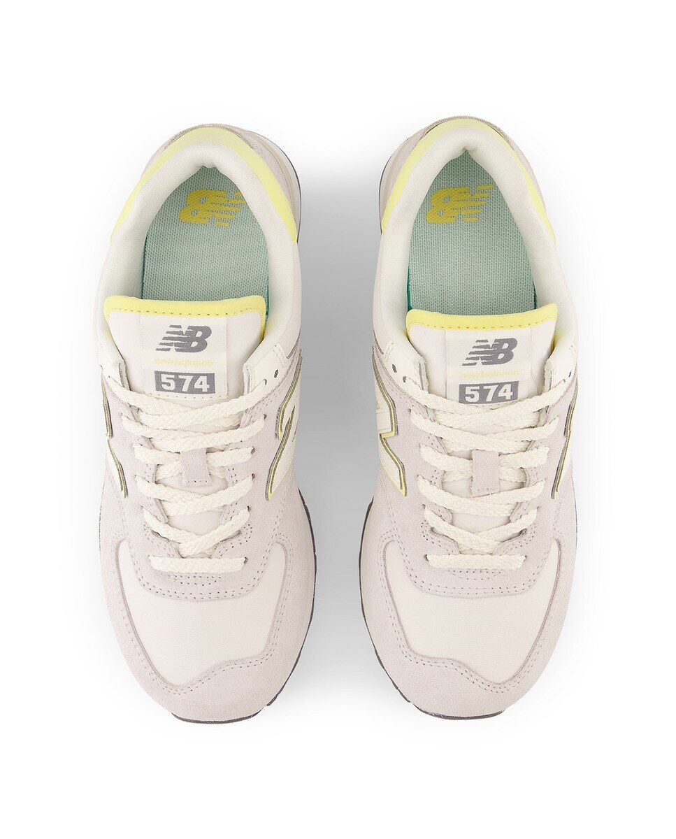 Sapatilhas casual de mulher 574 New Balance Cinzento / Amarelo-3