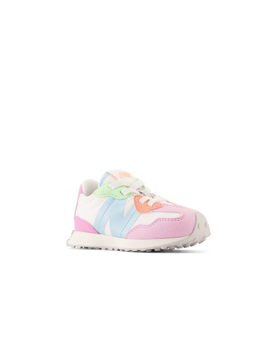 Sapatilhas Casual de Bebé 327 Bungee Lace Branco / Rosa-2