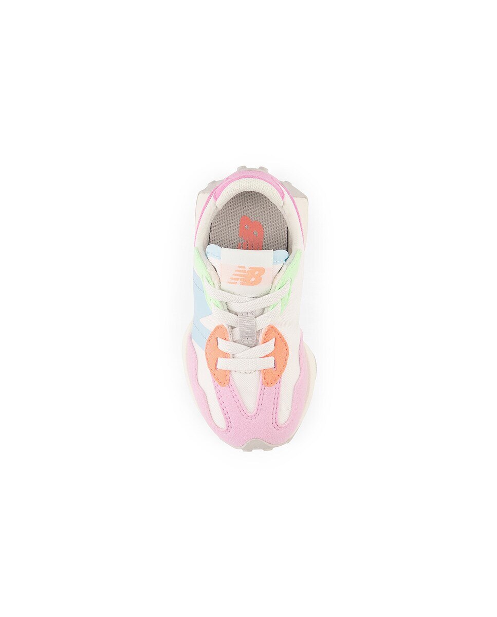 Sapatilhas Casual de Bebé 327 Bungee Lace Branco / Rosa-3