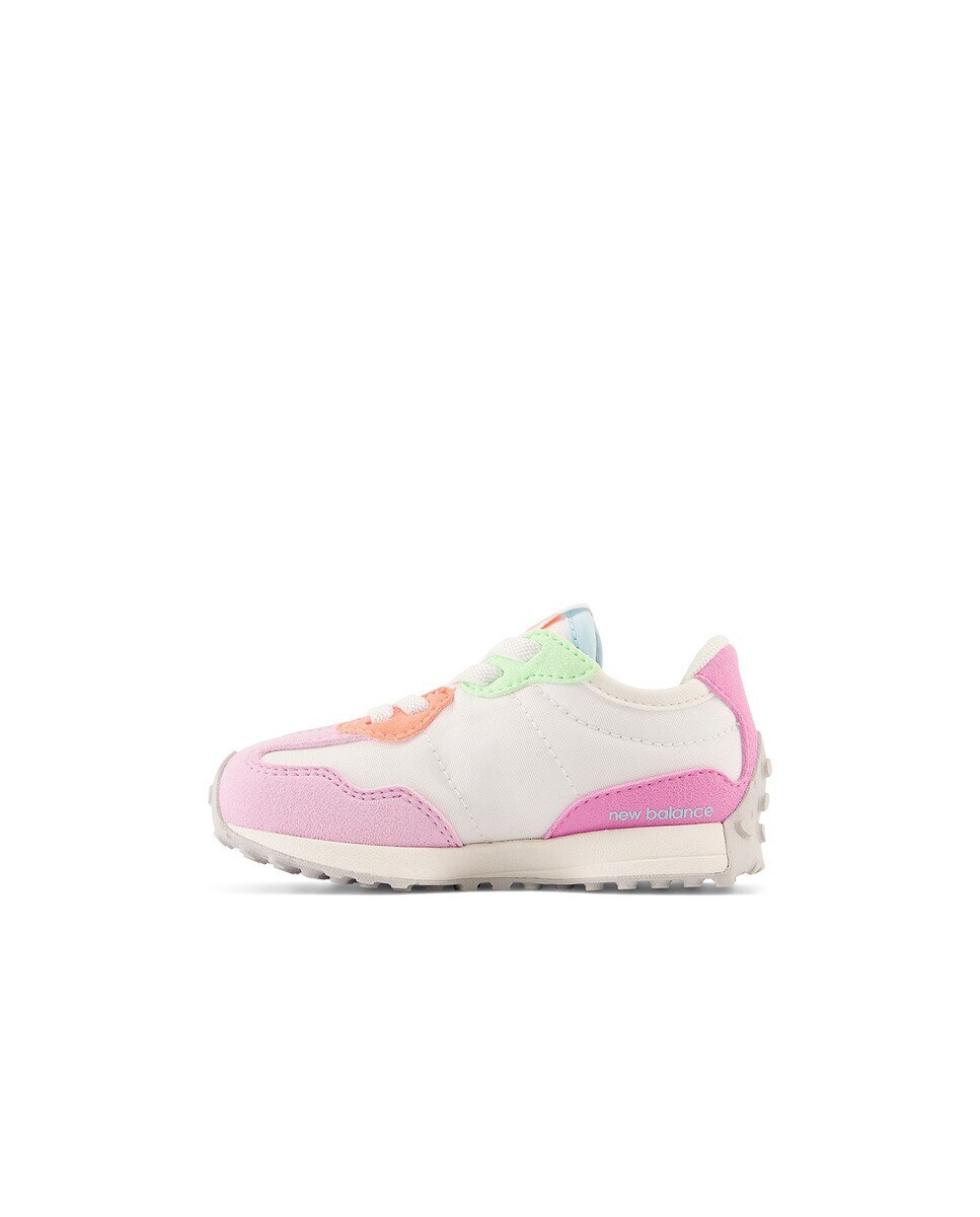 Sapatilhas Casual de Bebé 327 Bungee Lace Branco / Rosa-4