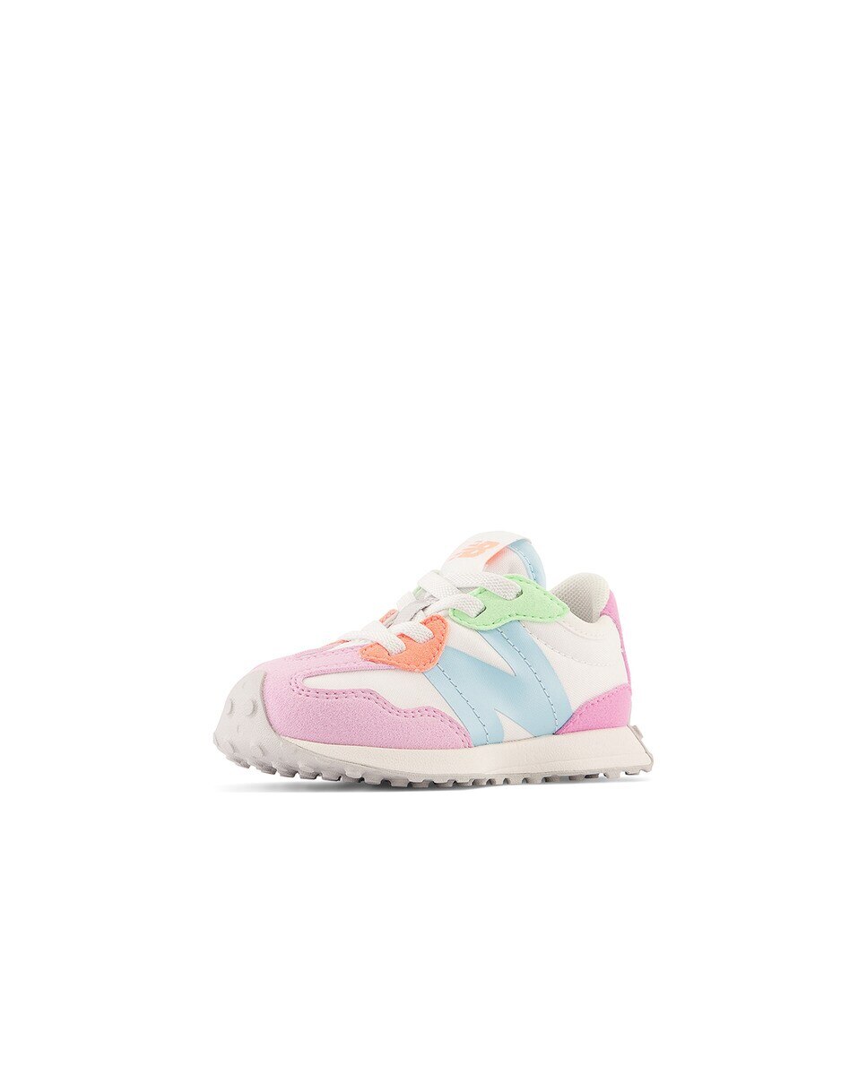 Sapatilhas Casual de Bebé 327 Bungee Lace Branco / Rosa-6