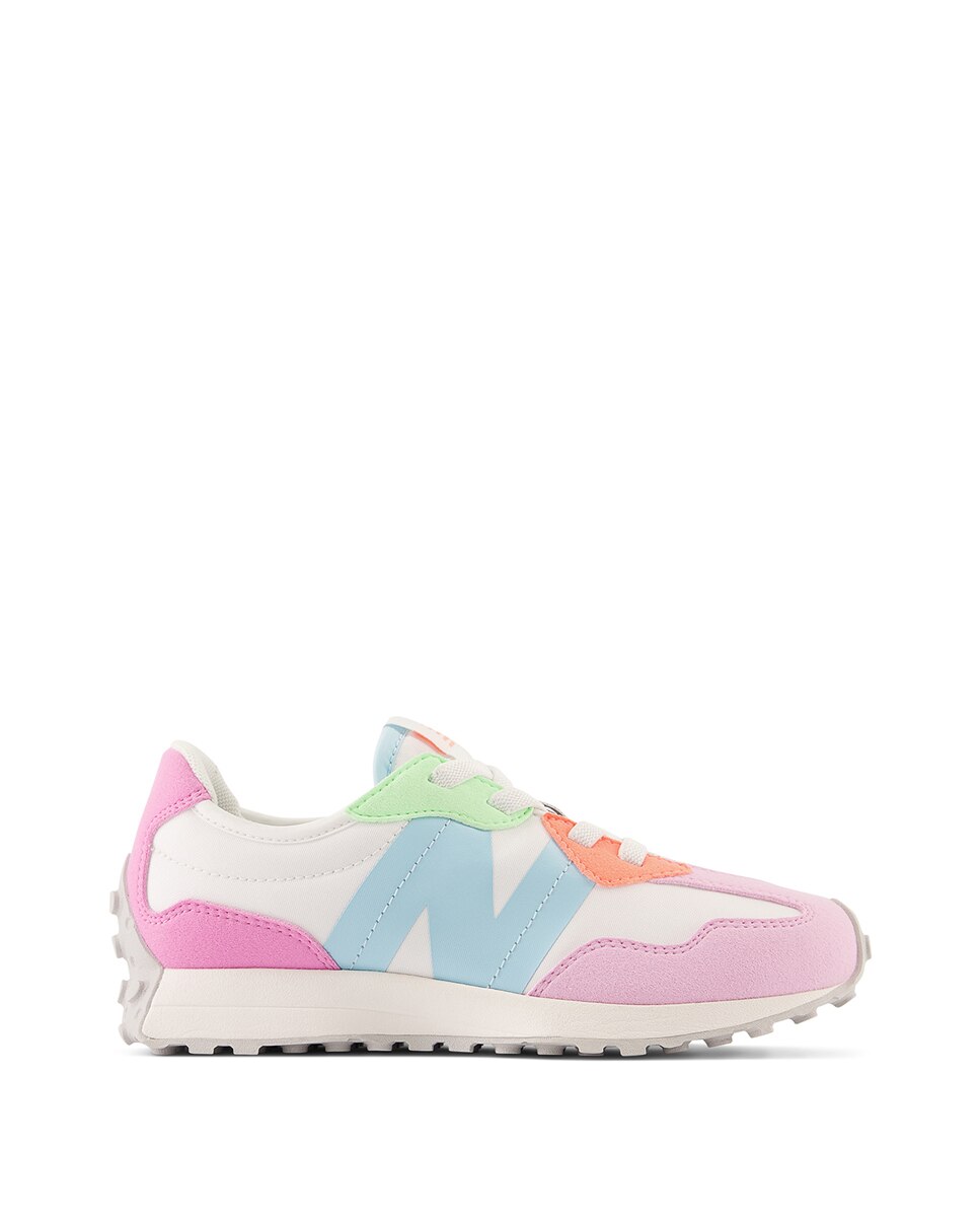 Sapatilhas Casual de Criança 327 Bungee Lace Branco / Rosa-1