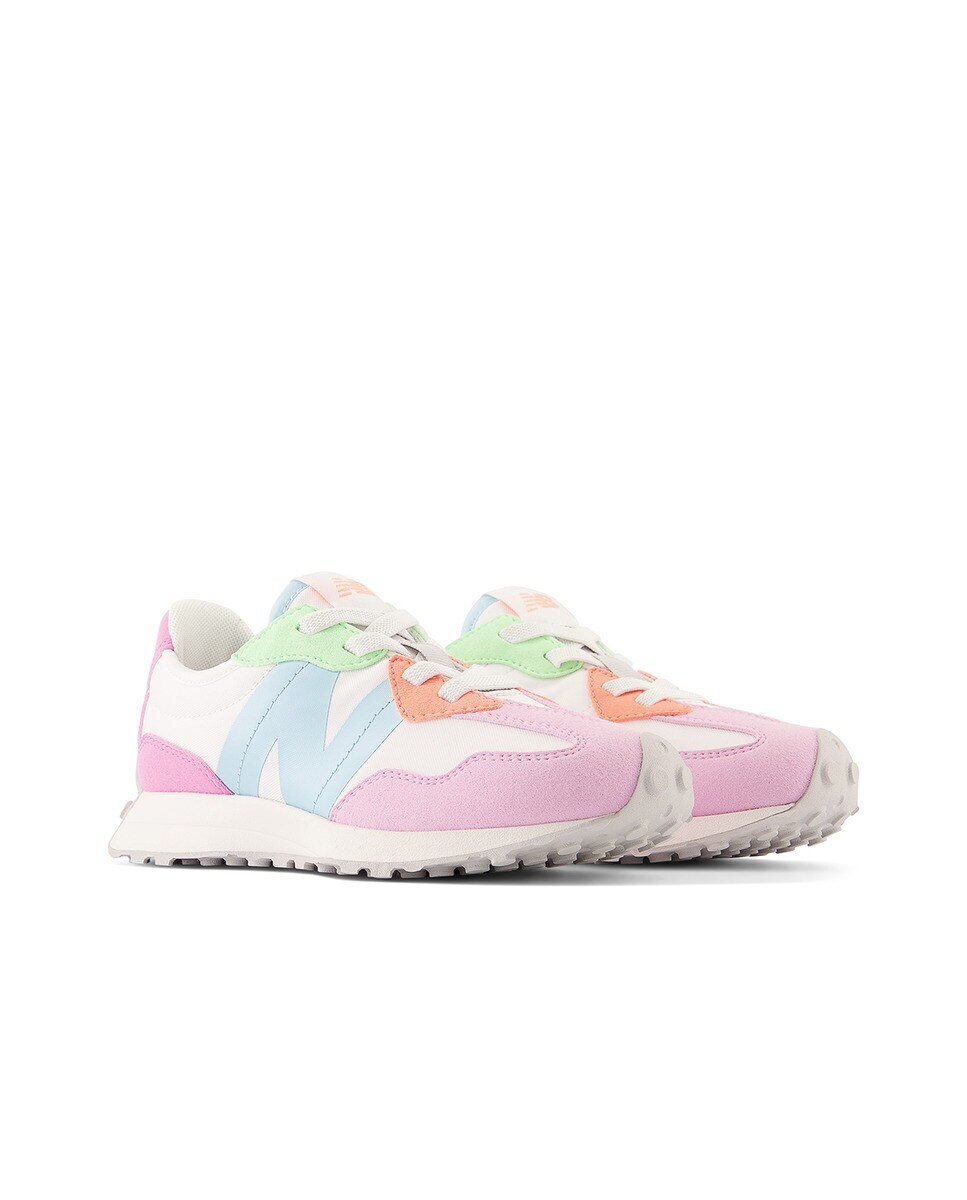 Sapatilhas Casual de Criança 327 Bungee Lace Branco / Rosa-2