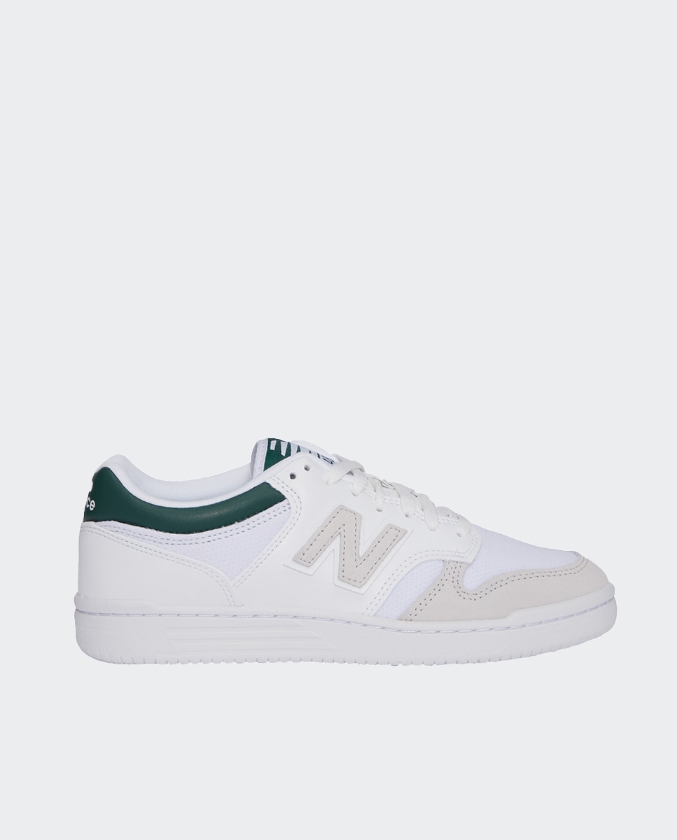 Sapatilhas Casual Unissexo Retro Basket 480 Leather Branco / Verde-1