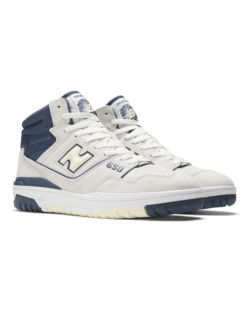 Sapatilhas Casual de Homem Retro Basket 650 PREMIUM Branco / Azul-marinho-2