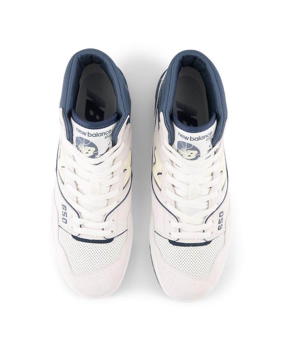 Sapatilhas Casual de Homem Retro Basket 650 PREMIUM Branco / Azul-marinho-3