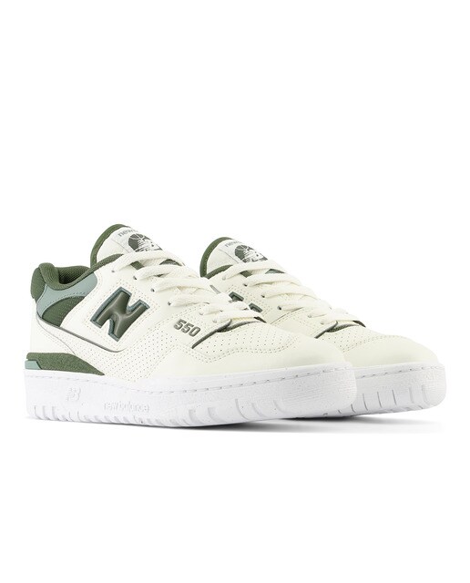 Sapatilhas Casual de Mulher Retro Basket 550 Branco / Verde-2