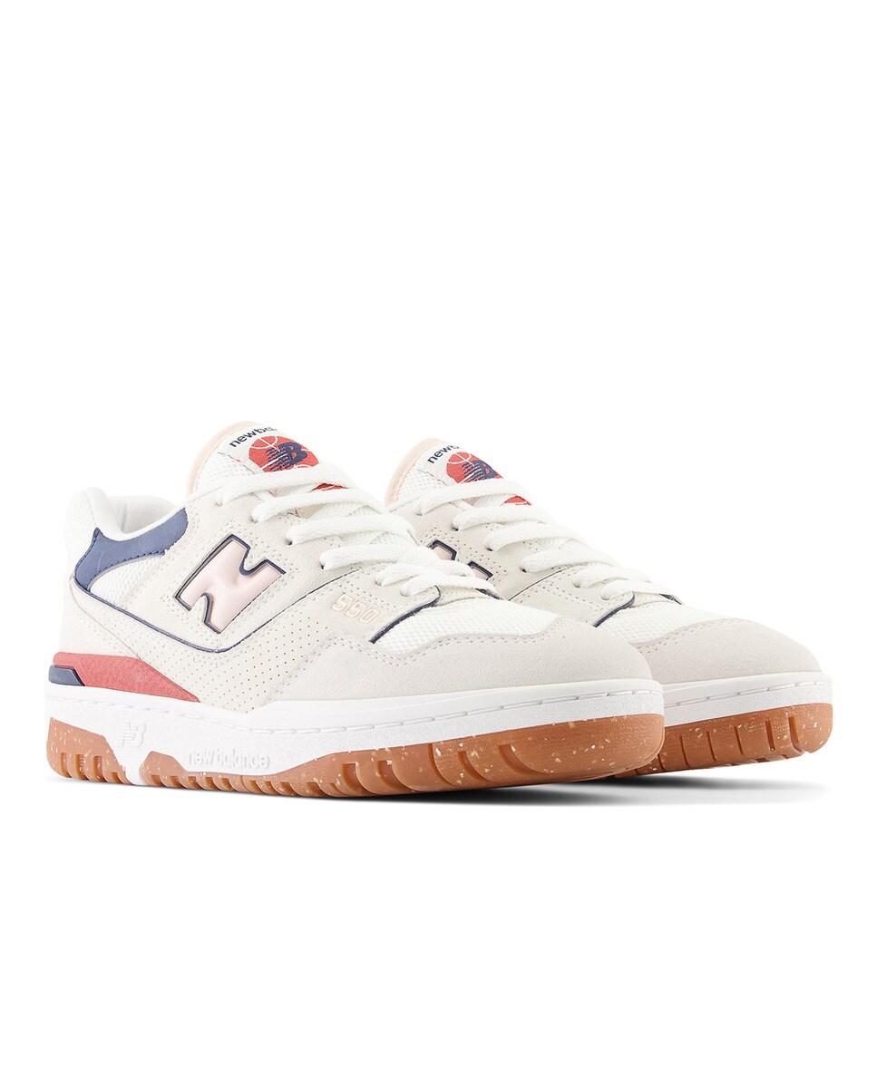 Sapatilhas Casual de Mulher Retro Basket 550 Branco / Rosa-2