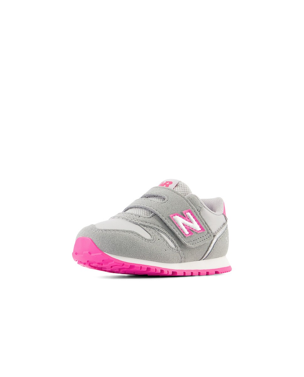 Sapatilhas Casual de Criança 373 Hook and Loop Cinzento / Rosa-5