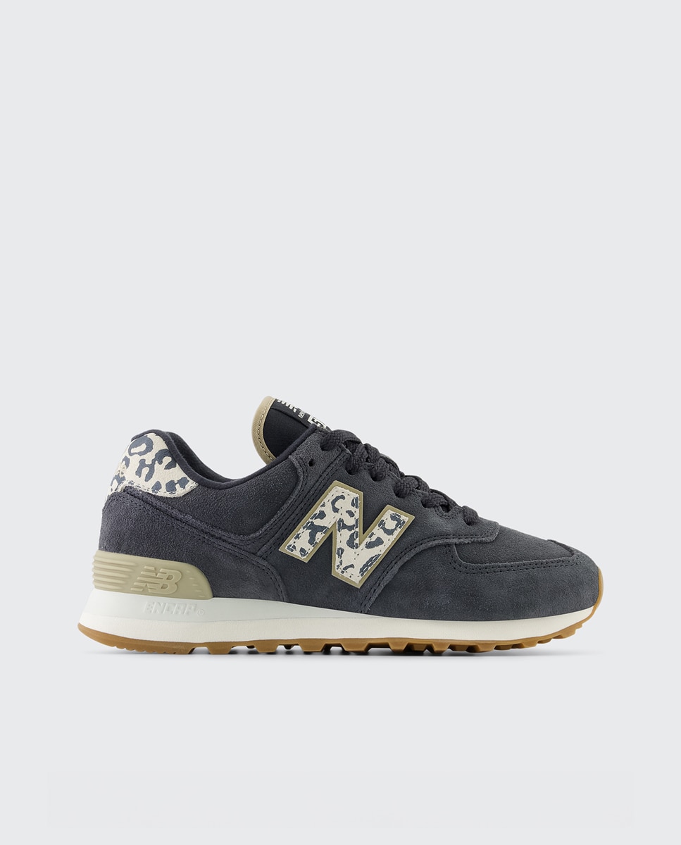 Sapatilhas casual de mulher 574 New Balance Preto / Estampado-1