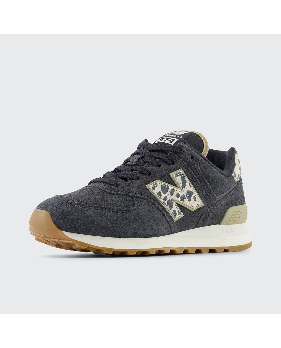 Sapatilhas casual de mulher 574 New Balance Preto / Estampado-2