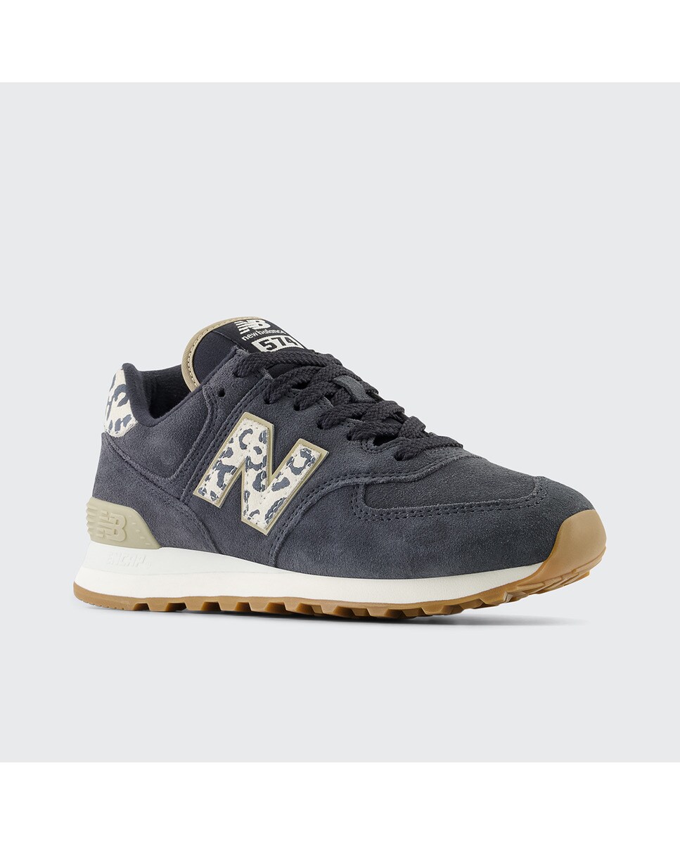 Sapatilhas casual de mulher 574 New Balance Preto / Estampado-4