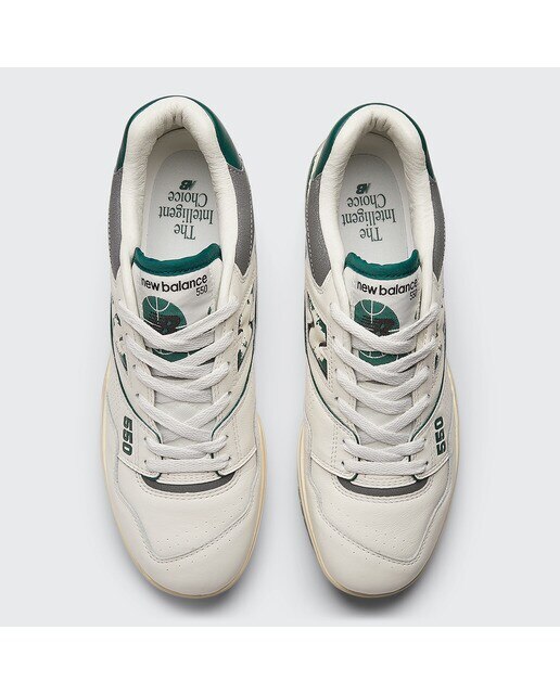 Sapatilhas Casual de Homem BB550 Branco/Verde-escuro-3
