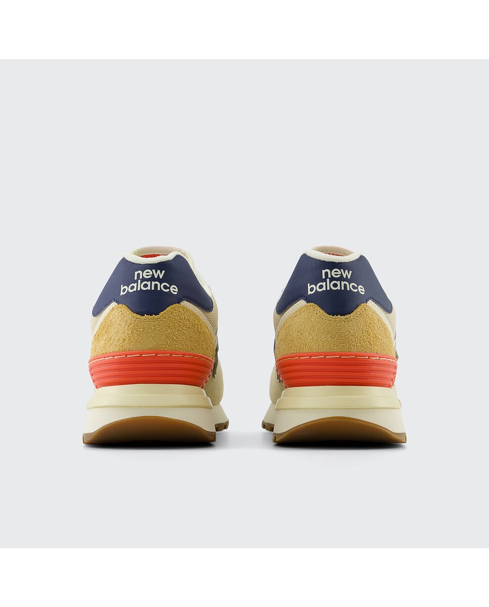 Sapatilhas casual de mulher 574 New Balance Bege / Azul-marinho-5