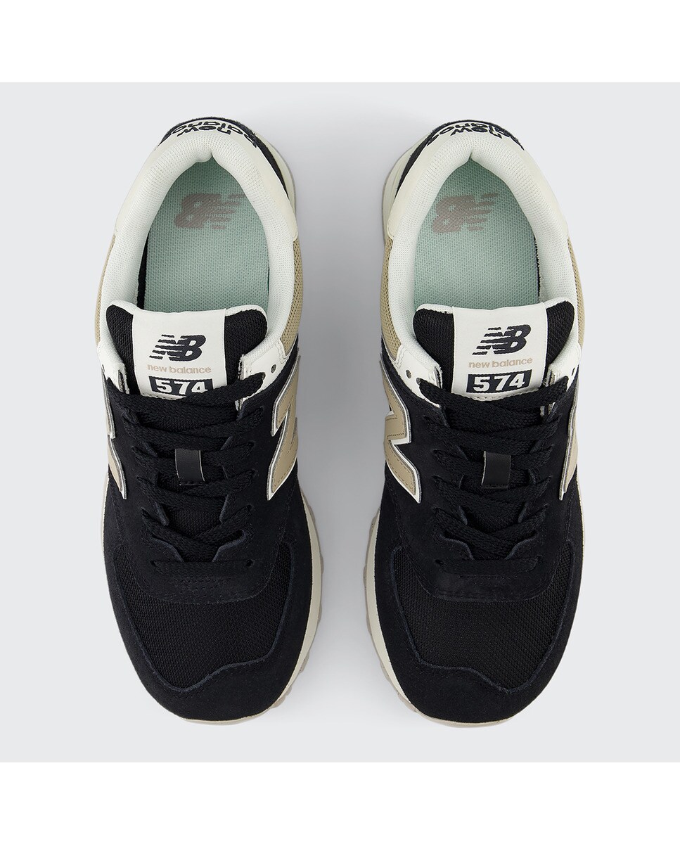 Sapatilhas casual de mulher 574 New Balance Preto / Bege-3