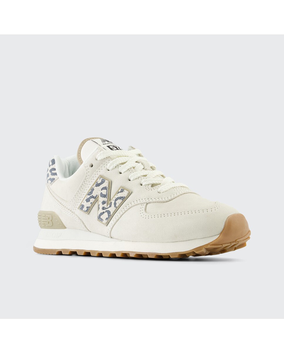 Sapatilhas casual de mulher 574 New Balance Branco / Estampado-2