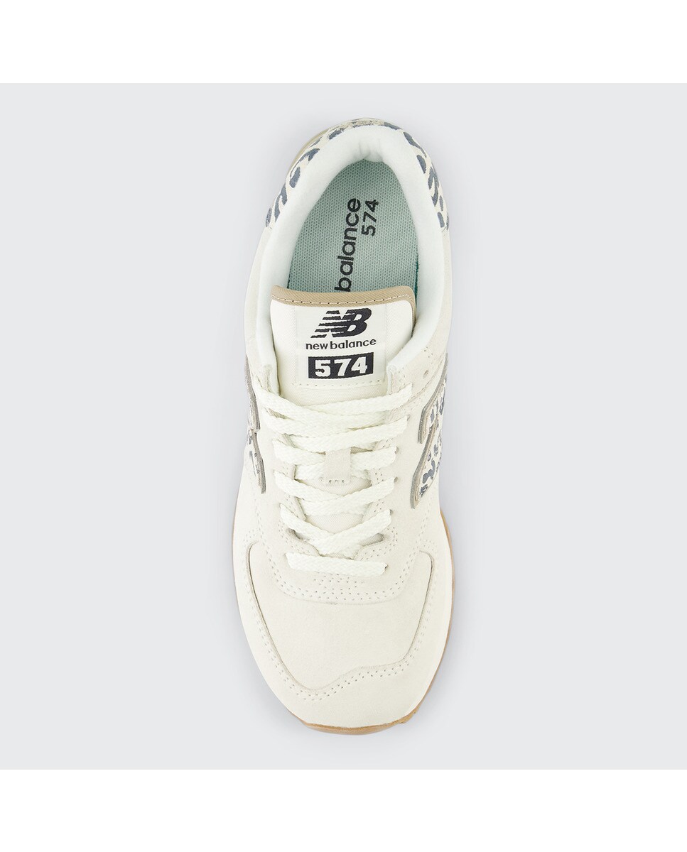 Sapatilhas casual de mulher 574 New Balance Branco / Estampado-3