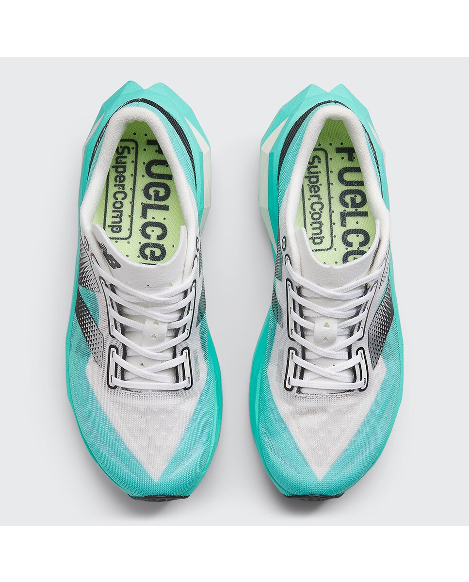 Sapatilhas de Running de Mulher FuelCell SC Elite v4 Branco / Azul Celeste-3