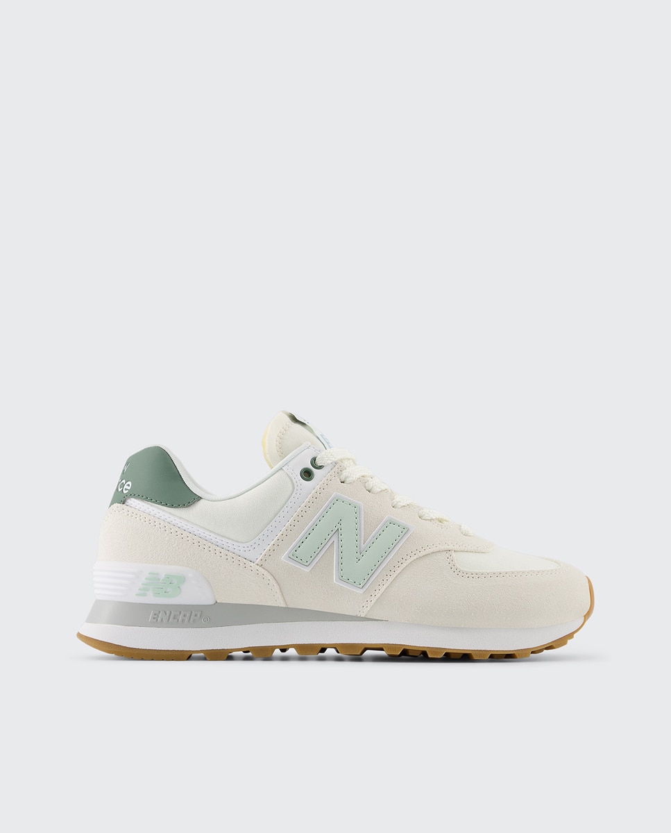 Sapatilhas Casual de Mulher WL574CGR Branco / Verde-1