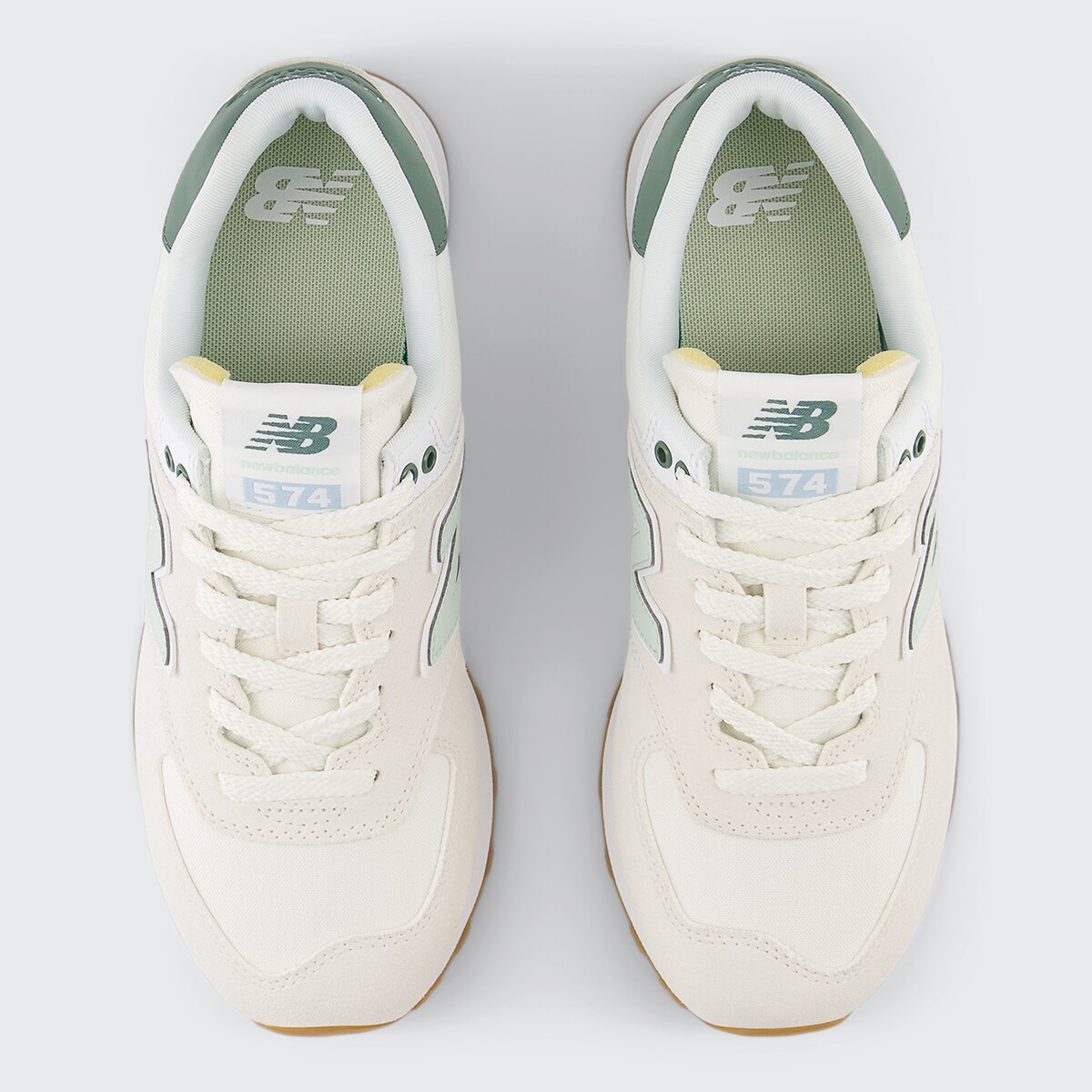 Sapatilhas Casual de Mulher WL574CGR Branco / Verde-3