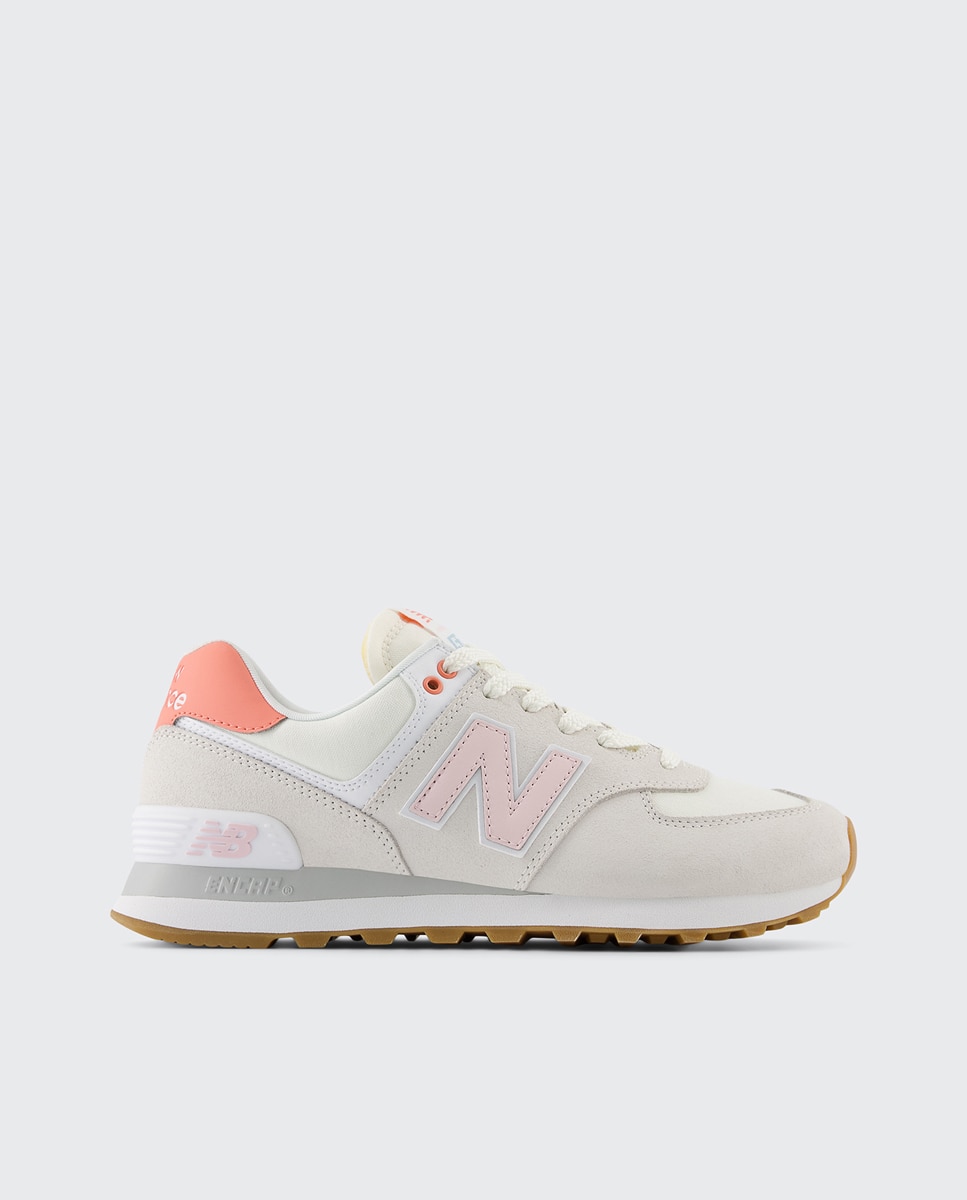 Sapatilhas Casual de Mulher WL574IPK Branco / Rosa-1