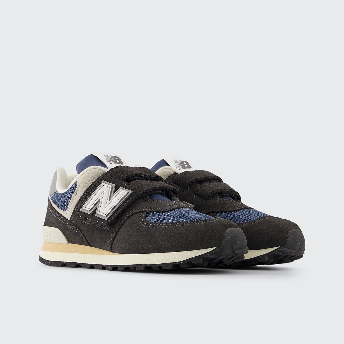 Sapatilhas Casual de Criança 574 Hook & Loop Preto / Azul-2