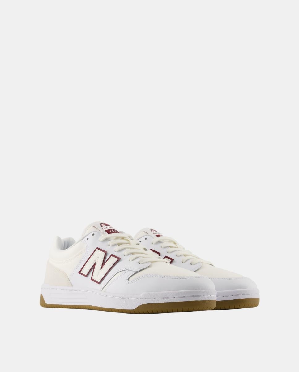 Sapatilhas Casual Unissexo 480 Branco / Vermelho-2